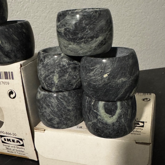 IKEA Napkin Rings - Set Of 8- Cut Stone By Instans. - Picture 3 of 5